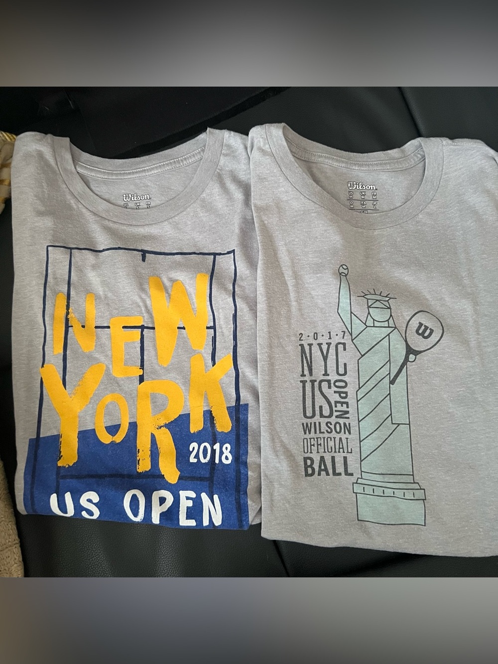 🥰3for1🧚🏻‍♂️Wilson  Arm Logo Gray Tee M & Blue US Open New York Graphic S